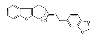 3-((benzodioxol-5-yl)methylaminocarbonyl)-1,2,3,4-tetrahydro(1)benzothieno(2.3-c)pyridine structure