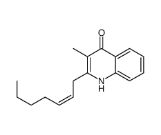 2-[(E)-hept-2-enyl]-3-methyl-1H-quinolin-4-one结构式