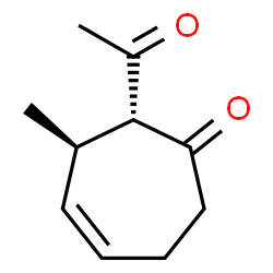 4-Cyclohepten-1-one, 2-acetyl-3-methyl-, trans- (9CI) structure