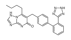 2-butyl-3-[[4-[2-(2H-tetrazol-5-yl)phenyl]phenyl]methyl]-1,5,7,9-tetra zabicyclo[4.3.0]nona-2,5,7-trien-4-one结构式