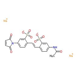 Disodium 5-acetamido-2-{(E)-2-[4-(2,5-dioxo-2,5-dihydro-1H-pyrrol-1-yl)-2-sulfonatophenyl]vinyl}benzenesulfonate Structure