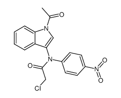 N-acetyl-3-(N'-chloroacetyl-N'-p-nitrophenyl)aminoindole Structure