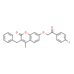 3-benzyl-7-[2-(4-fluorophenyl)-2-oxoethoxy]-4-methylchromen-2-one结构式