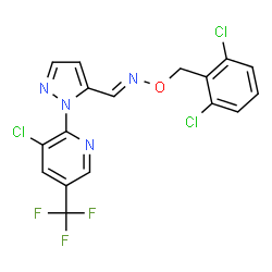 1-[3-CHLORO-5-(TRIFLUOROMETHYL)-2-PYRIDINYL]-1H-PYRAZOLE-5-CARBALDEHYDE O-(2,6-DICHLOROBENZYL)OXIME结构式