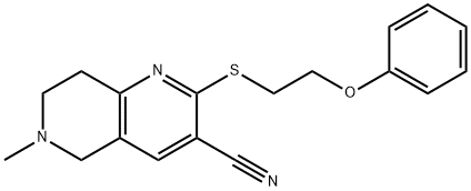 6-methyl-2-[(2-phenoxyethyl)sulfanyl]-5,6,7,8-tetrahydro[1,6]naphthyridine-3-carbonitrile Structure