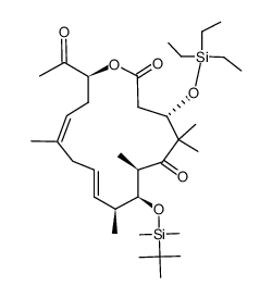 (4S,7R,8S,9S,10E,13Z,16S)-16-acetyl-8-((tert-butyldimethylsilyl)oxy)-5,5,7,9,13-pentamethyl-4-((triethylsilyl)oxy)oxacyclohexadeca-10,13-diene-2,6-dione Structure