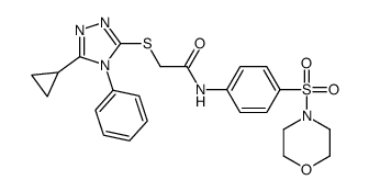 2-[(5-cyclopropyl-4-phenyl-1,2,4-triazol-3-yl)sulfanyl]-N-(4-morpholin-4-ylsulfonylphenyl)acetamide结构式