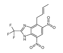 4-but-2-enyl-5,7-dinitro-2-(trifluoromethyl)-1H-benzimidazole结构式