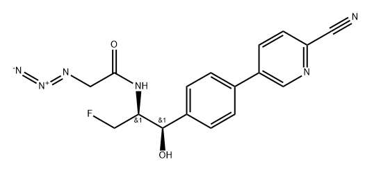 2-Azido-N-{(1R,2S)-1-[4-(6-cyano-3-pyridinyl)phenyl]-3-fluoro-1-hydroxy-2-propanyl}acetamide picture