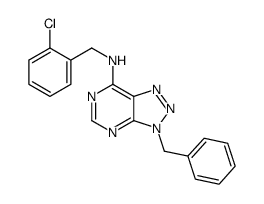 3H-1,2,3-Triazolo[4,5-d]pyrimidin-7-amine, N-[(2-chlorophenyl)methyl]-3-(phenylmethyl)- (9CI)结构式