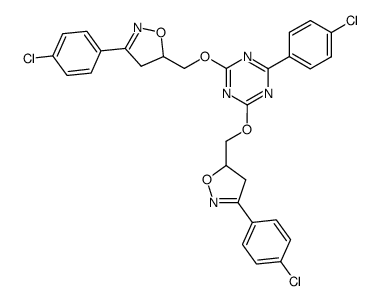 2-(4-chloro-phenyl)-4,6-bis-[3-(4-chloro-phenyl)-4,5-dihydro-isoxazol-5-ylmethoxy]-[1,3,5]triazine Structure