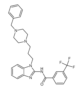 N-{1-[3-(4-benzyl-piperazin-1-yl)-propyl]-1H-benzoimidazol-2-yl}-3-trifluoromethyl-benzamide Structure