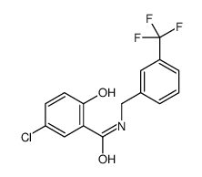 5-chloro-2-hydroxy-N-[[3-(trifluoromethyl)phenyl]methyl]benzamide Structure