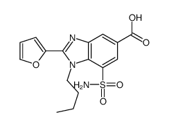 1-butyl-2-(furan-2-yl)-7-sulfamoylbenzimidazole-5-carboxylic acid Structure