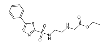 N-[2-(5-phenyl-1,3,4-thiadiazole-2-sulfonylamino)-ethyl]-glycine ethyl ester结构式