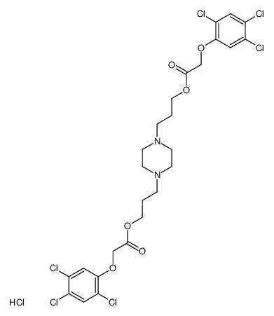 piperazine-1,4-diylbis(propane-3,1-diyl) bis(2-(2,4,5-trichlorophenoxy)acetate) hydrochloride Structure