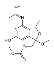 [2-(2-acetamido-4-oxo-1H-pyrimidin-6-yl)-2,2-diethoxyethyl] methyl carbonate Structure