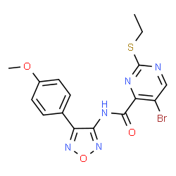 5-Bromo-2-(ethylsulfanyl)-N-[4-(4-methoxyphenyl)-1,2,5-oxadiazol-3-yl]-4-pyrimidinecarboxamide结构式