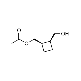 ((1R,2S)-2-(hydroxymethyl)cyclobutyl)methyl acetate structure