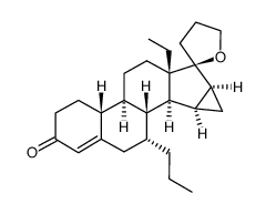 18-methyl-15β,16β-methylene-7α-propyl-19-nor-20-spirox-4-en-3-one Structure