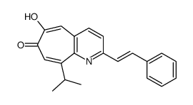 6-hydroxy-9-isopropyl-2-styryl-cyclohepta[b]pyridin-7-one结构式