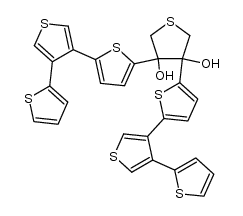 3,4-di([2,3':4',2''-terthiophen]-5-yl)tetrahydrothiophene-3,4-diol结构式