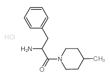 2-Amino-1-(4-methyl-1-piperidinyl)-3-phenyl-1-propanone hydrochloride结构式