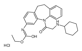 ethyl N-[11-[2-(cyclohexylamino)acetyl]-5,6-dihydrobenzo[b][1]benzazepin-2-yl]carbamate,hydrochloride Structure