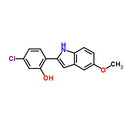 5-Chloro-2-(5-methoxy-1H-indol-2-yl)phenol结构式