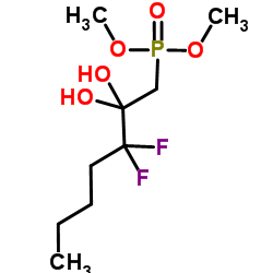 Dimethyl (3,3-difluoro-2,2-dihydroxyheptyl)phosphonate结构式