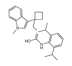 1-[2,6-di(propan-2-yl)phenyl]-3-[[1-(1-methylindol-3-yl)cyclobutyl]methyl]urea Structure