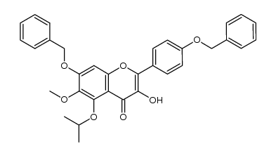 7-(benzyloxy)-2-(4-(benzyloxy)phenyl)-3-hydroxy-5-isopropoxy-6-methoxy-4H-chromen-4-one Structure