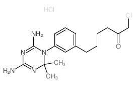 2-Hexanone,1-chloro-6-[3-(4,6-diamino-2,2-dimethyl-1,3,5-triazin-1(2H)-yl)phenyl]-,hydrochloride (1:1)结构式