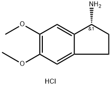 (R)-5,6-二甲氧基-2,3-二氢-1H-茚-1-胺盐酸盐结构式