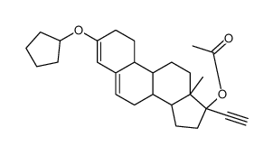 3-(cyclopentyloxy)-19-nor-17alpha-pregna-3,5-dien-20-yn-17-yl acetate结构式