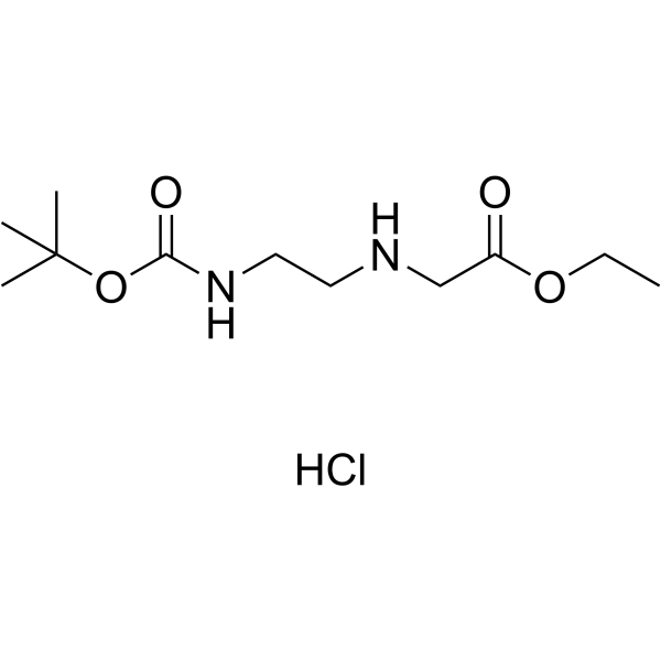 Ethyl 2-((2-((tert-butoxycarbonyl)amino)ethyl)amino)acetate hydrochloride picture