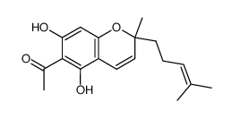 1-[5,7-Dihydroxy-2-methyl-2-(4-methyl-pent-3-enyl)-2H-chromen-6-yl]-ethanone结构式