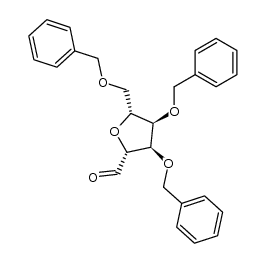 2-O,3-O,5-O-Tribenzyl-β-D-ribofuranosylformaldehyde structure