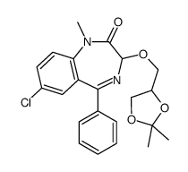 7-chloro-3-[(2,2-dimethyl-1,3-dioxolan-4-yl)methoxy]-1-methyl-5-phenyl-3H-1,4-benzodiazepin-2-one Structure