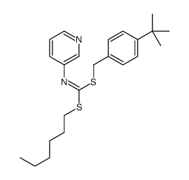 (4-(1,1-Dimethylethyl)phenyl)methyl hexyl-3-pyridinylcarbonimidodithioate Structure