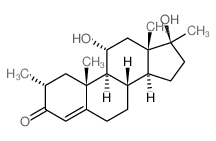 Androst-4-en-3-one,11,17-dihydroxy-2,17-dimethyl-, (2a,11a,17b)- (9CI)结构式