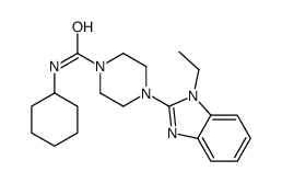 1-Piperazinecarboxamide,N-cyclohexyl-4-(1-ethyl-1H-benzimidazol-2-yl)-(9CI) structure