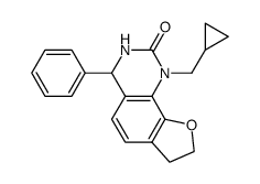 1-cyclopropylmethyl-3,4,7,8-tetrahydro-4-phenyl-furo[3,2-h]quinazolin-2(1H)-one Structure