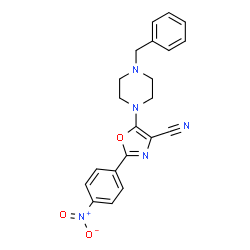 5-(4-benzylpiperazin-1-yl)-2-(4-nitrophenyl)-1,3-oxazole-4-carbonitrile Structure