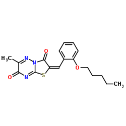 (2E)-6-Methyl-2-[2-(pentyloxy)benzylidene]-7H-[1,3]thiazolo[3,2-b][1,2,4]triazine-3,7(2H)-dione Structure