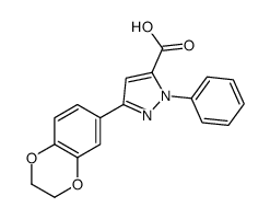 5-(2,3-二氢苯并[1,4]二噁英-6-基)-2-苯基-2h-吡唑-3-羧酸结构式