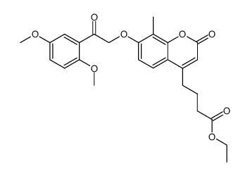 ethyl 4-(7-(2-(2,5-dimethoxyphenyl)-2-oxoethoxy)-8-methyl-2-oxo-2H-chromen-4-yl)butanoate Structure