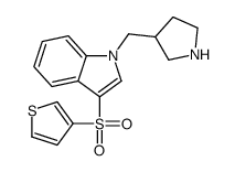 1-(pyrrolidin-3-ylmethyl)-3-thiophen-3-ylsulfonylindole结构式