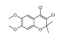 3,4-dichloro-6,7-dimethoxy-2,2-dimethylchromene结构式