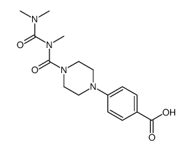 Benzoic acid, 4-(4-((((dimethylamino)carbonyl)methylamino)carbonyl)-1- piperazinyl)-, hydrate (4:1) structure